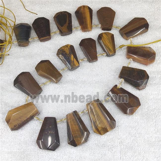 yellow Tiger eye beads, teardrop, top-drilled