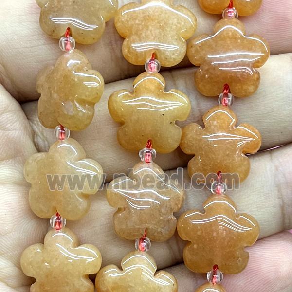 peach Aventurine flower beads