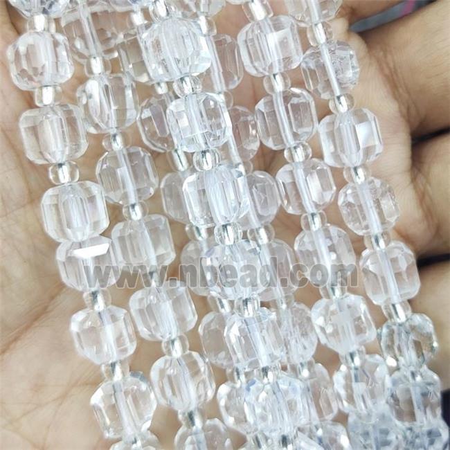 Clear Quartz Beads, faceted cube