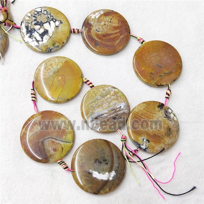 Veins Agate Circle Beads