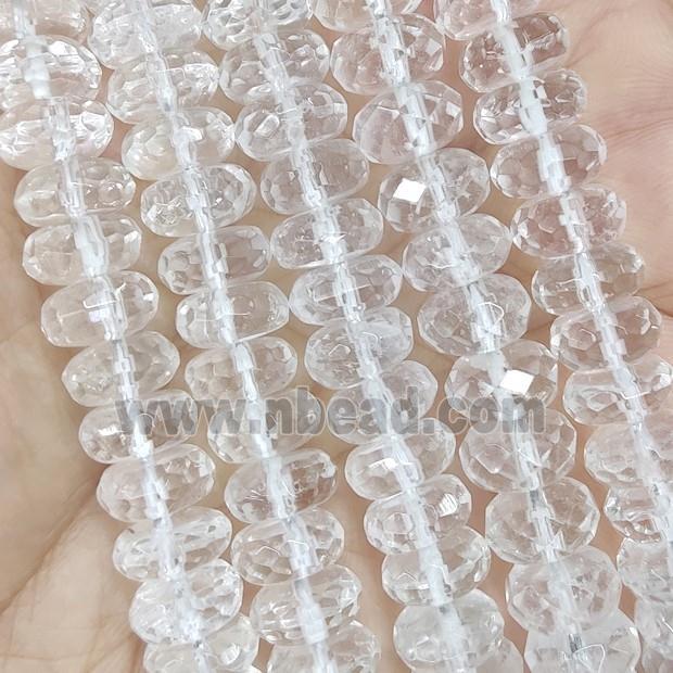 Clear Quartz Beads, faceted rondelle