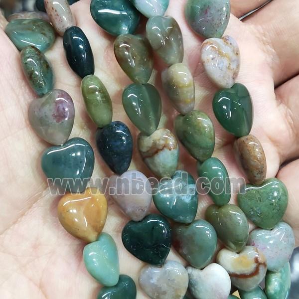 Indian Agate Heart Beads