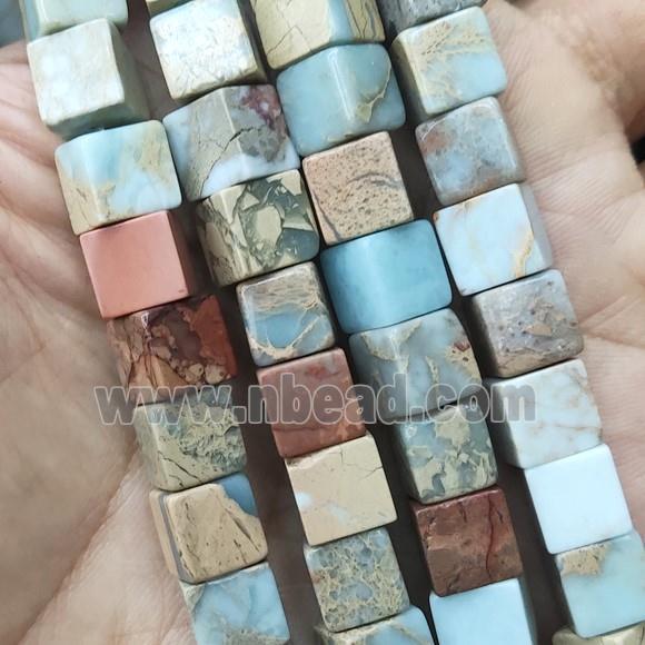 natural SnakeSkin Jasper cube beads