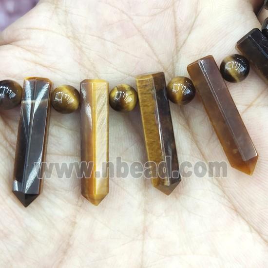 Tiger eye bullet Beads, AA-grade