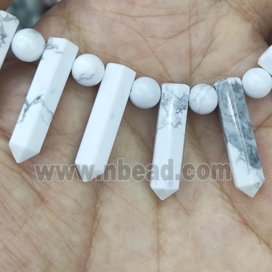 white Howlite Turquoise bullet Beads, AA-grade