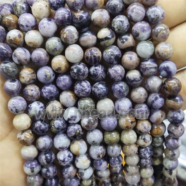 Purple Jasper Beads Smooth Round