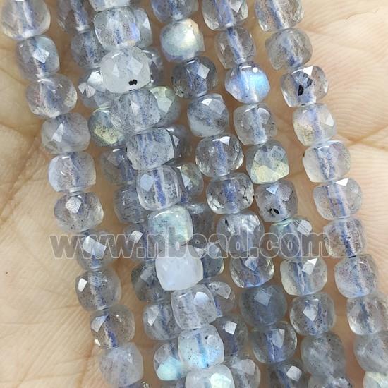 Labradorite Beads, faceted cube