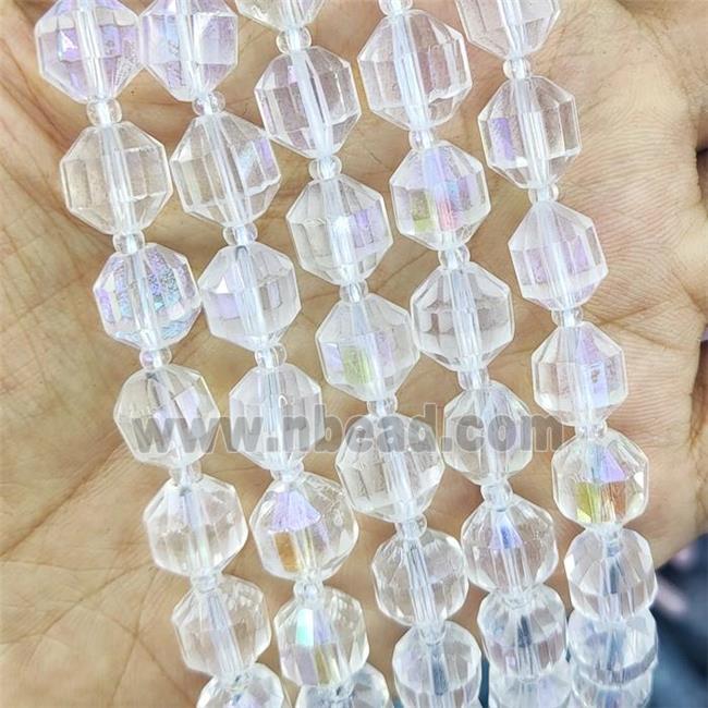 Clear Quartz bullet Beads, electroplated