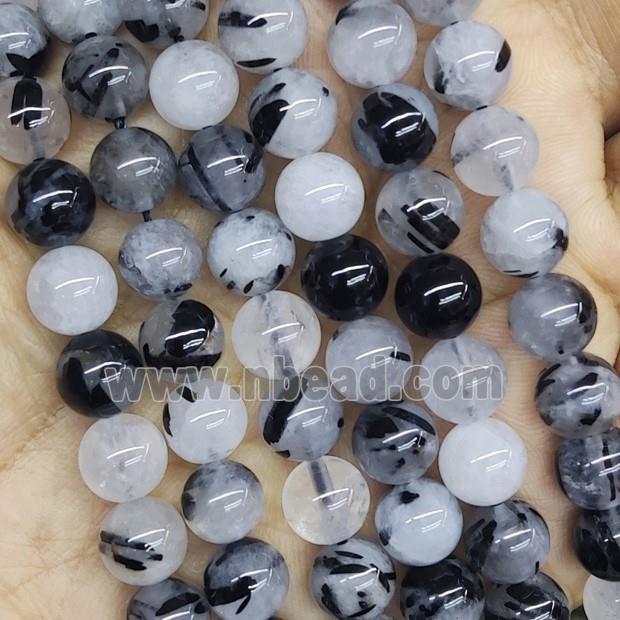 black Rutilated Quartz Beads round