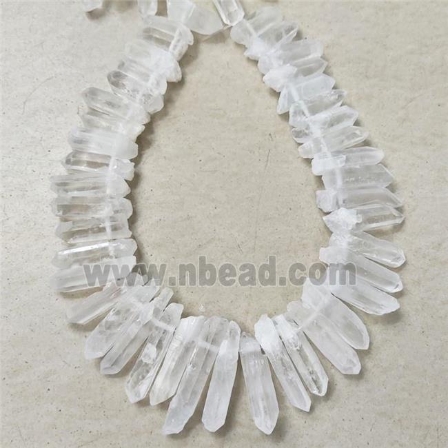 Clear Quartz Crystal Stick Beads