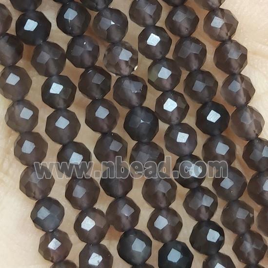 Tiny Smoky Quartz Beads Faceted Round