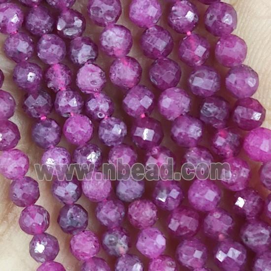 Natural Ruby Beads Faceted Round