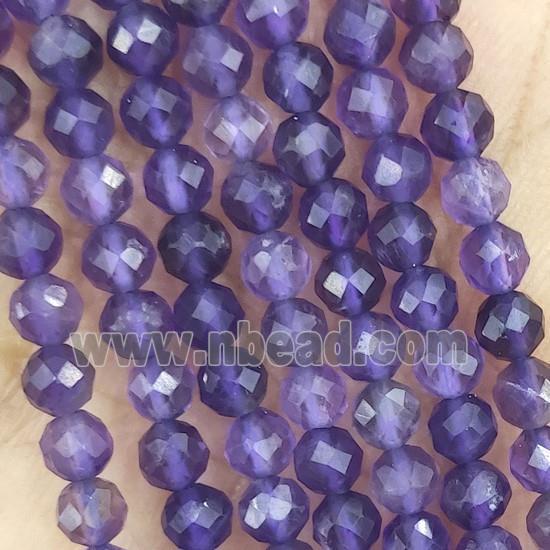 Natural Amethyst Beads Purple Faceted Round