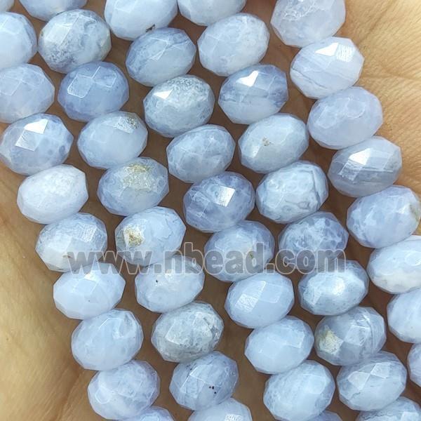 Blue Lace Agate Beads Faceted Rondelle A-Grade