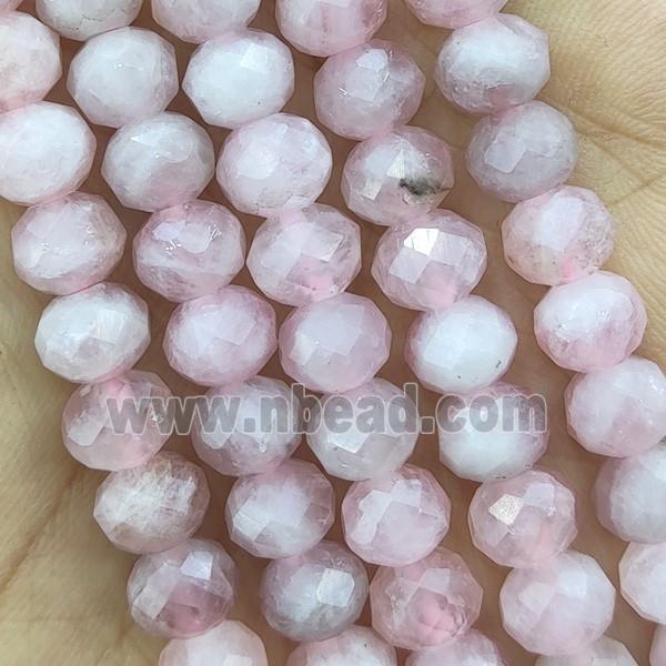 Madagascar Rose Quartz Beads Pink Faceted Rondelle