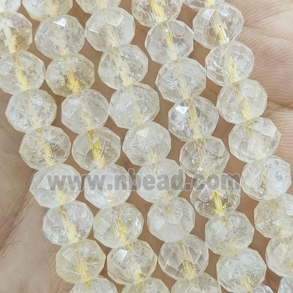 Golden Rutilated Quartz Beads Faceted Rondelle