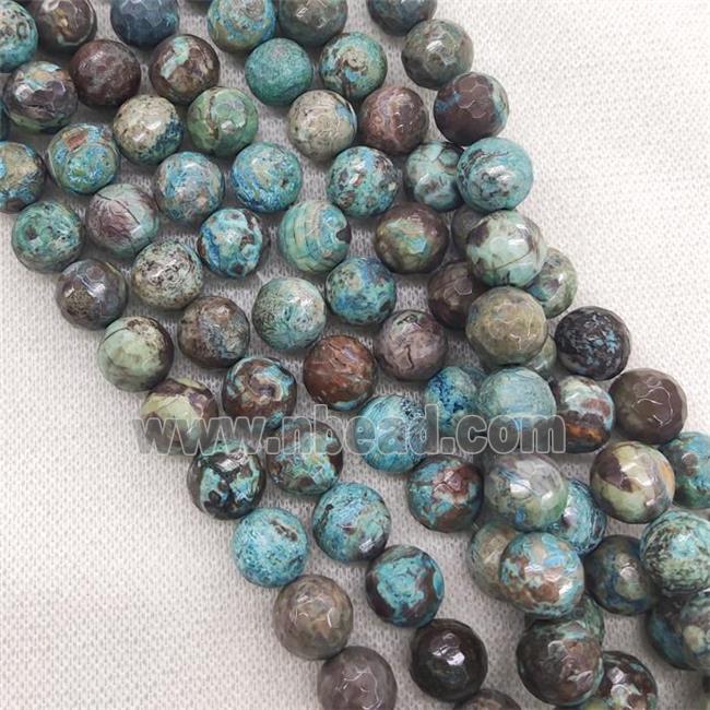 Blue Ocean Jasper Beads Dye Faceted Round