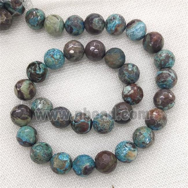 Blue Ocean Jasper Beads Dye Faceted Round