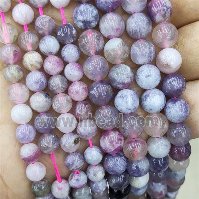 Plum Blossom Tourmaline Beads Multicolor Round