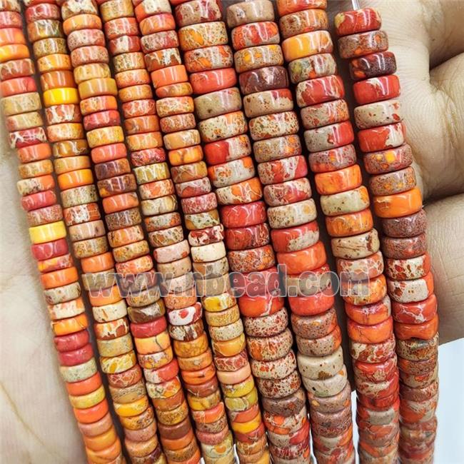 Orange Imperial Jasper Heishi Spacer Beads