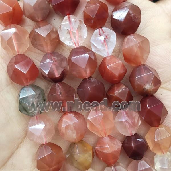 Red Actinolite Beads Cut Round