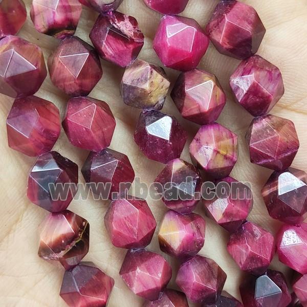 Pink Tiger Eye Beads Round Cut