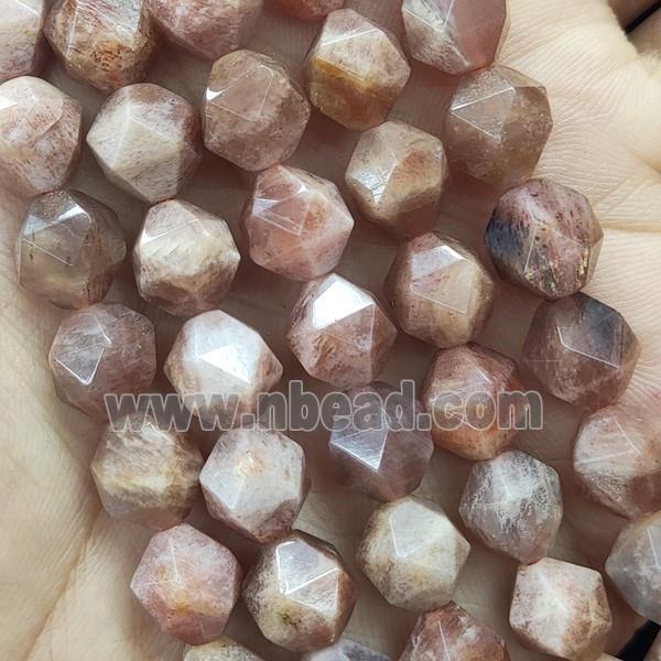 Peach Sunstone Beads Cut Round