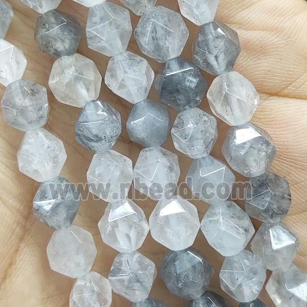 Gray Cloudy Quartz Beads Cut Round