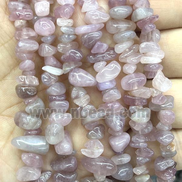 Pink Madagascar Rose Quartz Chip Beads Freeform