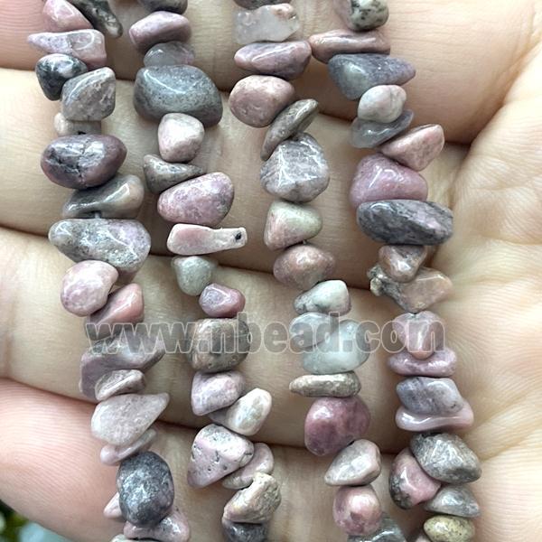 Pink Rhodonite Chip Beads Freeform