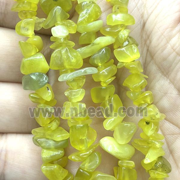 Lemon Chrysoprase Chip Beads Freeform