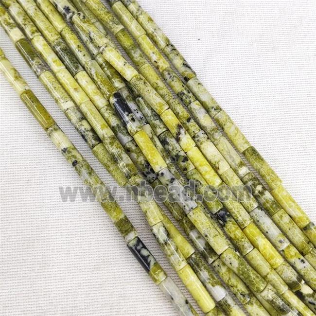 Yellow Turquoise Tube Beads