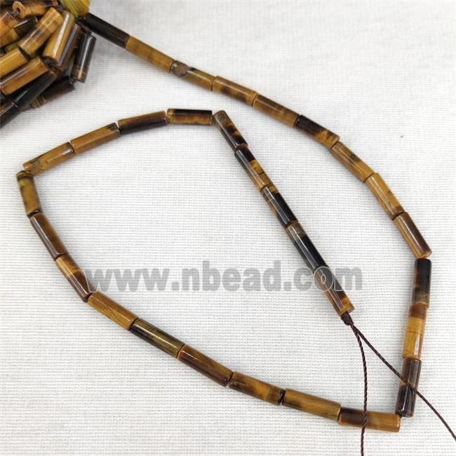 Natural Yellow Tiger Eye Stone Tube Beads