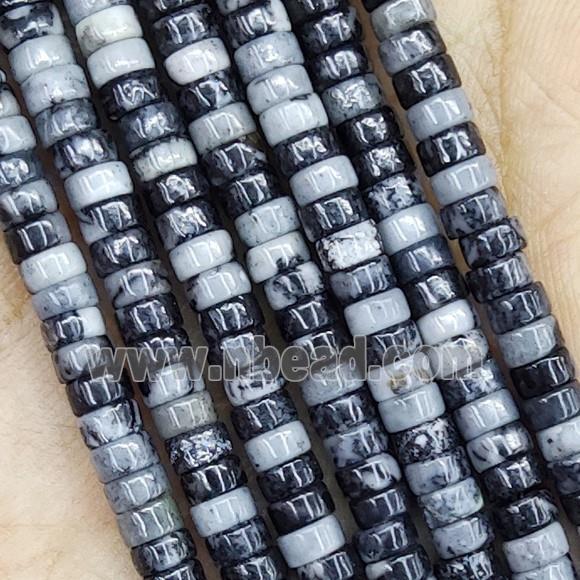 Black White Jasper Beads Heishi