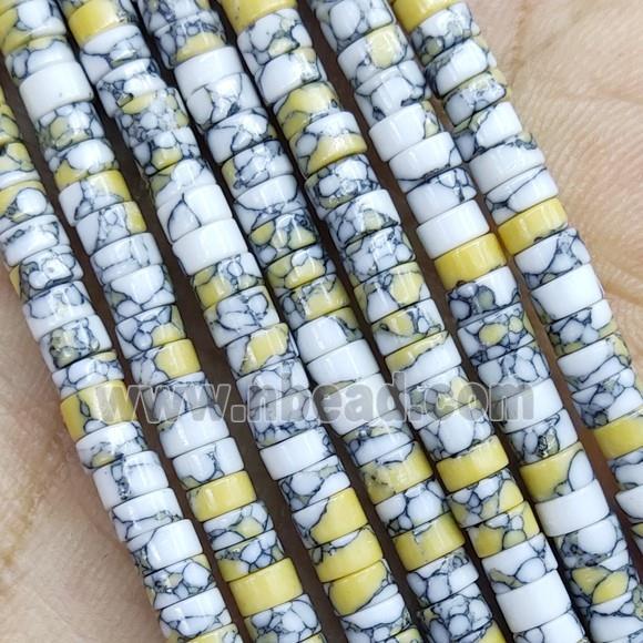 White Synthetic Turquoise Heishi Beads