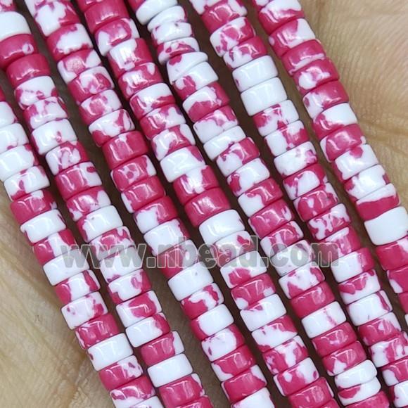 Red Synthetic Rainforest Stone Heishi Beads