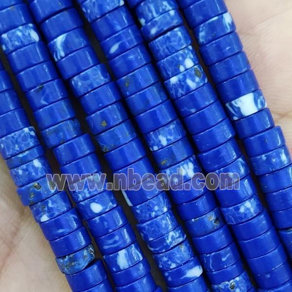 RoyalBlue Synthetic Rainforest Stone Heishi Beads