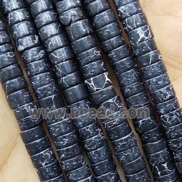 Black Synthetic Turquoise Beads Heishi