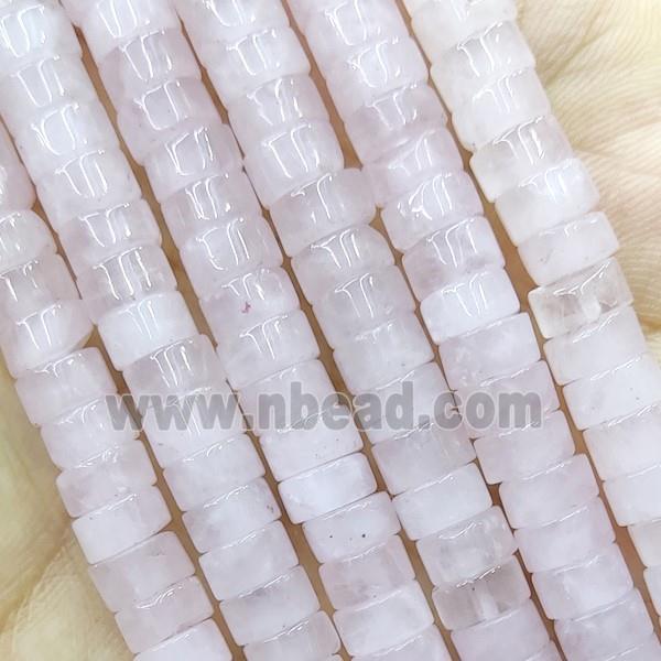 Pink Rose Quartz Heishi Spacer Beads