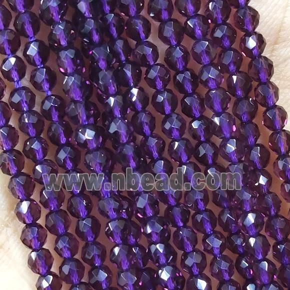 Purple Crystal Glass Beads Faceted Round