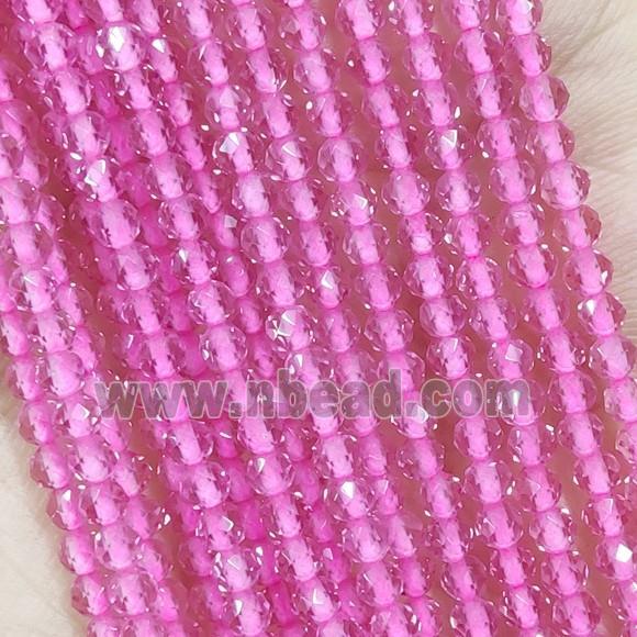 Pink Crystal Glass Beads Faceted Round