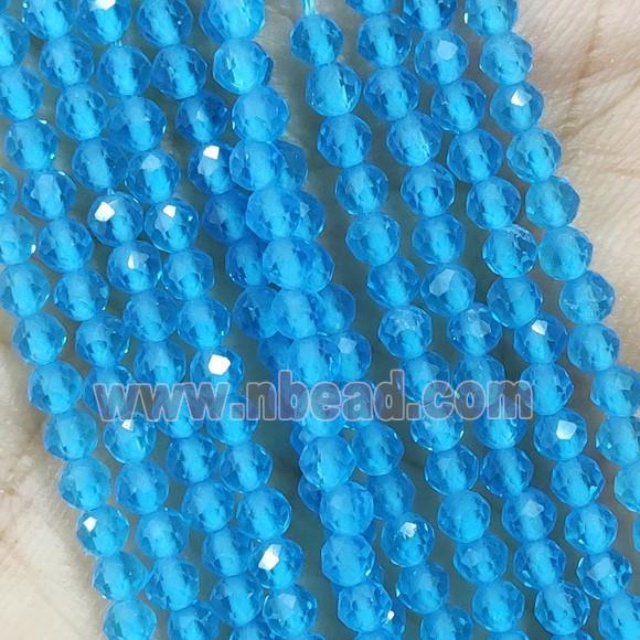 Blue Crystal Glass Beads Faceted Round