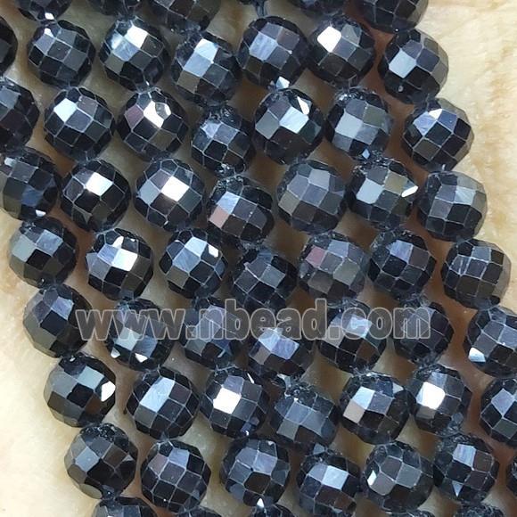 Black Cubic Zircon Beads Faceted Round