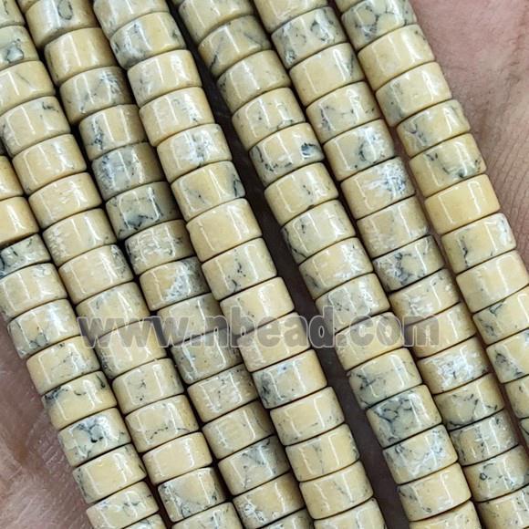 Turquoise Heishi Beads Dye Yellow