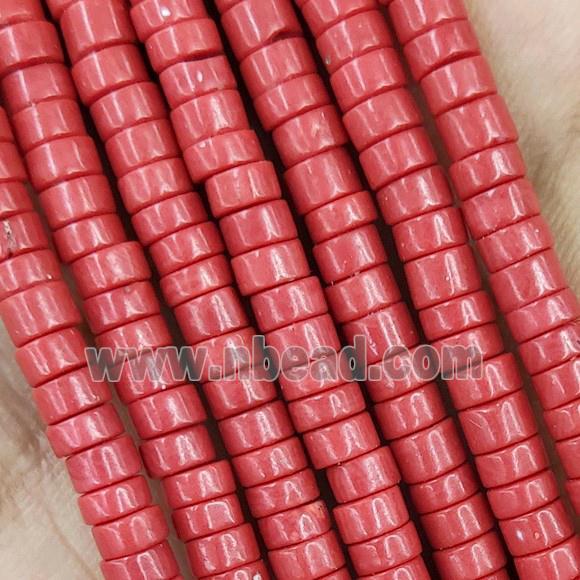 Turquoise Heishi Beads Dye Red