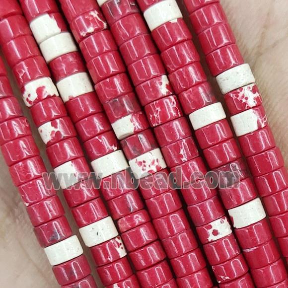 Red Turquoise Heishi Beads Dye