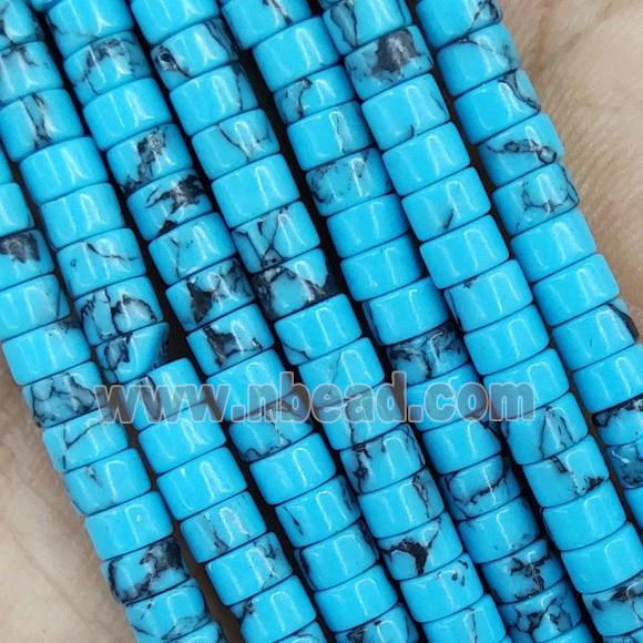 Blue Turquoise Heishi Beads Dye