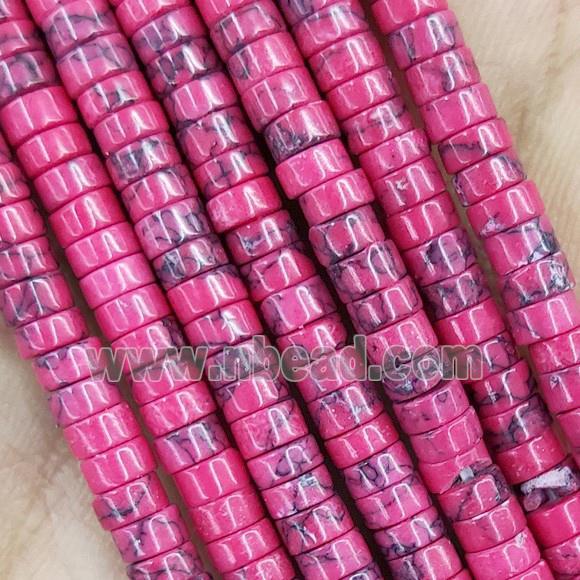 Red Turquoise Heishi Beads Dye