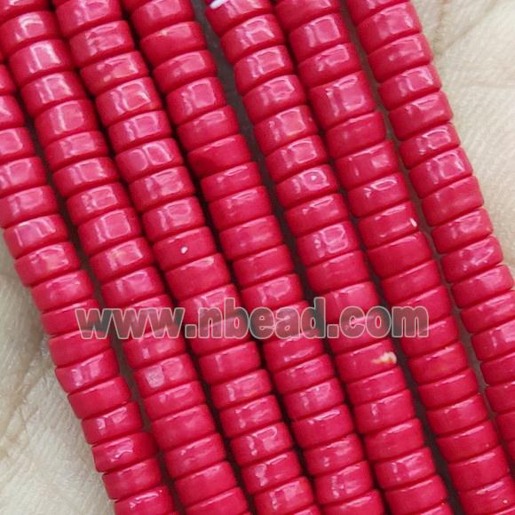 Red Turquoise Heishi Beads Dye