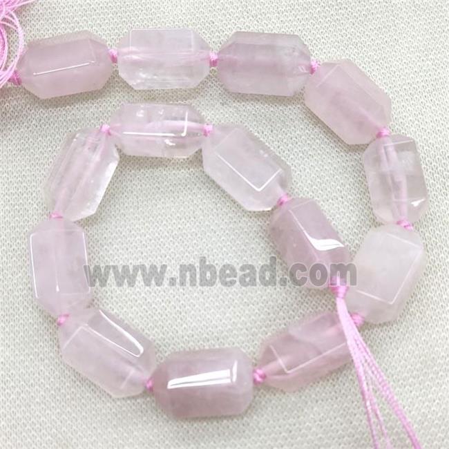 Pink Rose Quartz Prism Beads Point